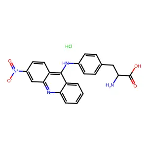 Phenylalanine, 4-((3-nitro-9-acridinyl)amino)-, monohydrochloride structure