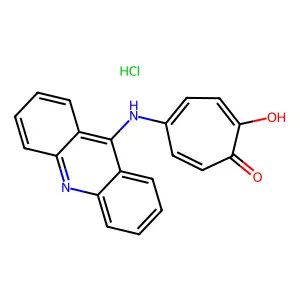 5-(9-Acridinylamino)-2-hydroxy-2,4,6-cycloheptatrien-1-one monohydrochloride structure