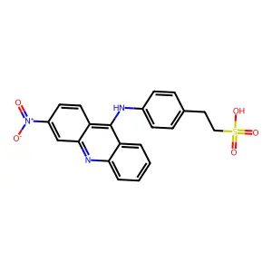 Benzeneethanesulfonic acid, 4-((3-nitro-9-acridinyl)amino)- structure