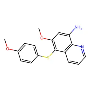 5-[p-Methoxyphenylthio]-6-methoxy-8-aminoquinoline structure