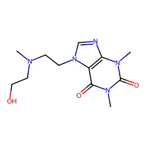 7-[2-[2-Hydroxyethyl(methyl)amino]ethyl]-1,3-dimethylpurine-2,6-dione structure