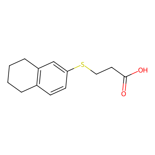 3-[(5,6,7,8-Tetrahydronaphthalen-2-yl)sulfanyl]propanoic acid structure