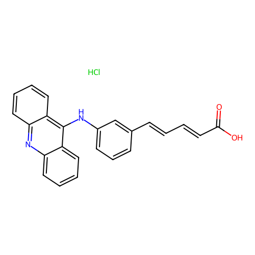 2,4-Pentadienoic acid, 5-(3-(9-acridinylamino)phenyl)-, monohydrochloride structure