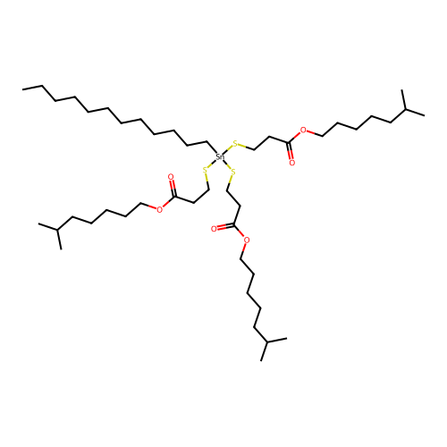 Triisooctyl 3,3',3''-((dodecylstannylidyne)tris(thio))tripropionate structure