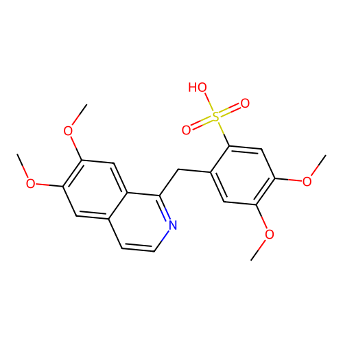 2-[(6,7-Dimethoxyisoquinolin-1-yl)methyl]-4,5-dimethoxybenzenesulfonic acid structure
