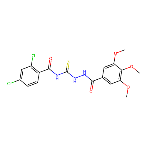 2,4-dichloro-N-[[(3,4,5-trimethoxybenzoyl)amino]carbamothioyl]benzamide structure