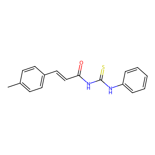 (2E)-3-(4-methylphenyl)-N-(phenylcarbamothioyl)prop-2-enamide structure