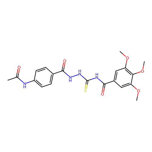 N-[[(4-acetamidobenzoyl)amino]carbamothioyl]-3,4,5-trimethoxybenzamide structure