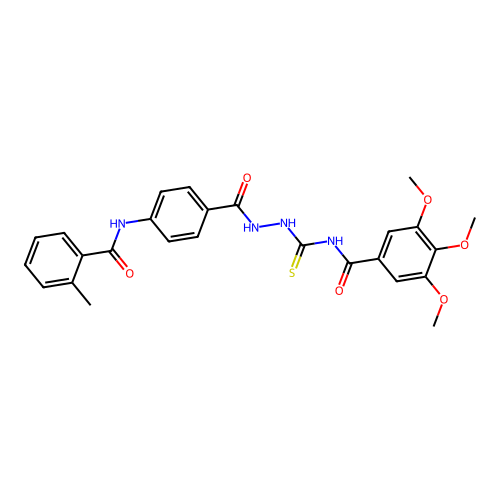 3,4,5-trimethoxy-N-[[[4-[(2-methylbenzoyl)amino]benzoyl]amino]carbamothioyl]benzamide structure