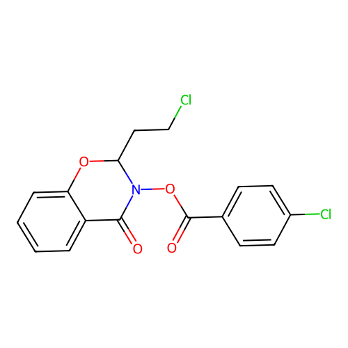 [2-(2-chloroethyl)-4-oxo-2H-1,3-benzoxazin-3-yl] 4-chlorobenzoate structure