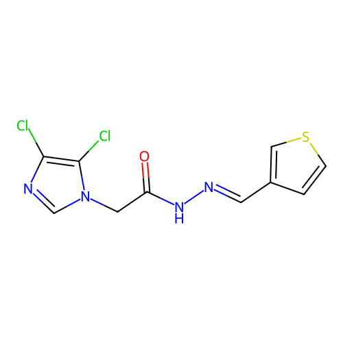 2-(4,5-Dichloroimidazol-1-yl)-N-[(E)-thiophen-3-ylmethylideneamino]acetamide structure
