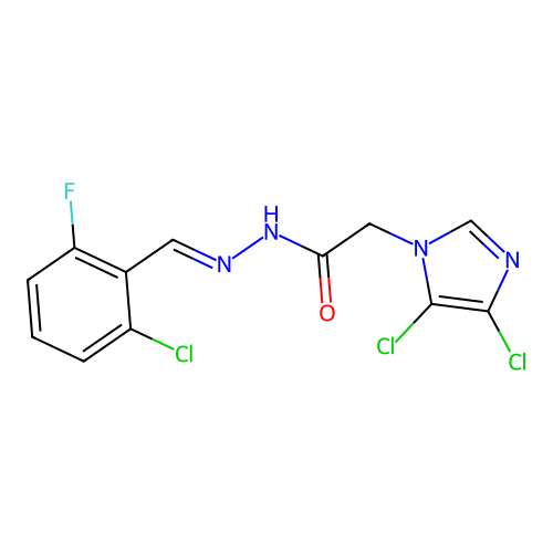 N'1-(2-chloro-6-fluorobenzylidene)-2-(4,5-dichloro-1H-imidazol-1-yl)ethanohydrazide structure