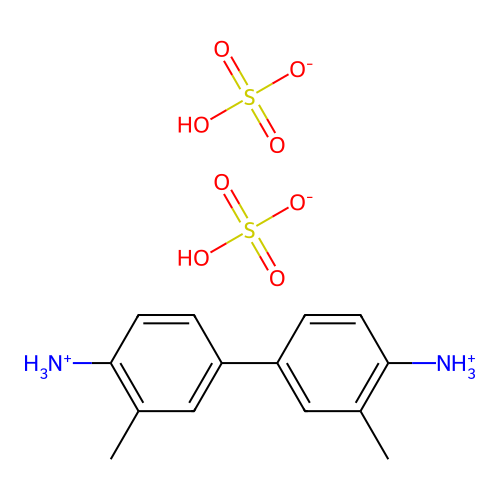 (3,3'-Dimethyl(1,1'-biphenyl)-4,4'-diyl)diammonium bis(hydrogen sulphate) structure