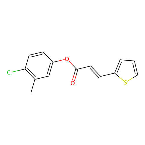 4-chloro-3-methylphenyl (2E)-3-(2-thienyl)prop-2-enoate structure
