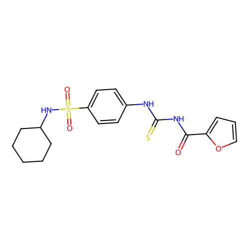 N-[[4-(cyclohexylsulfamoyl)phenyl]carbamothioyl]furan-2-carboxamide structure