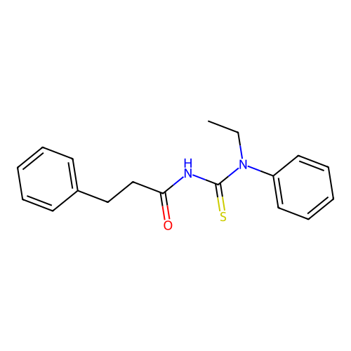 N-[ethyl(phenyl)carbamothioyl]-3-phenylpropanamide structure