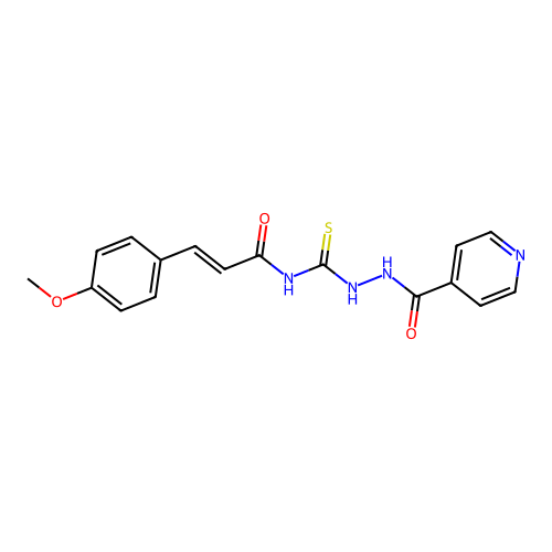 N-[(2-isonicotinoylhydrazino)carbonothioyl]-3-(4-methoxyphenyl)acrylamide structure