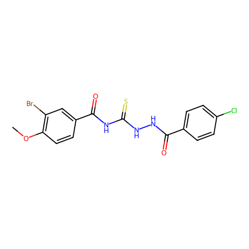 3-bromo-N-{[2-(4-chlorobenzoyl)hydrazino]carbonothioyl}-4-methoxybenzamide structure