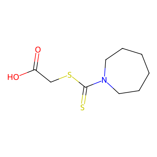 [(Azepan-1-ylcarbonothioyl)sulfanyl]acetic acid structure