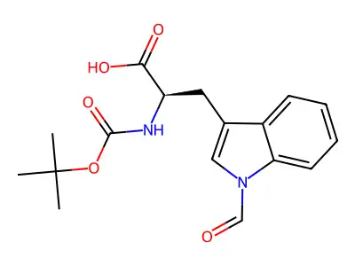 3-(1-formylindol-3-yl)-2-[(2-methylpropan-2-yl)oxycarbonylamino]propanoic Acid structure
