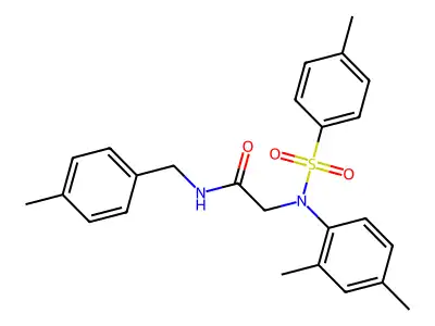 2-(2,4-dimethyl-N-(4-methylphenyl)sulfonylanilino)-N-[(4-methylphenyl)methyl]acetamide structure
