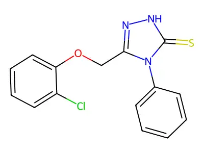 5-(2-chlorophenoxymethyl)-4-phenyl-4H-1,2,4-triazole-3-thiol structure