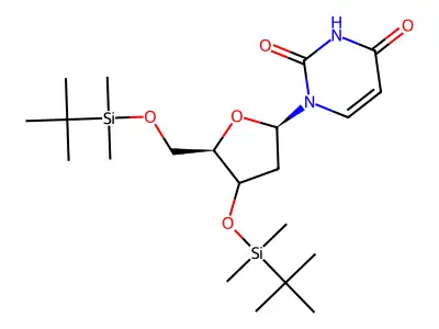 3',5'-Bis-O-(tert-butyldimethylsilyl)-2'-deoxyuridine structure