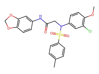 N~1~-1,3-benzodioxol-5-yl-N~2~-(3-chloro-4-methoxyphenyl)-N~2~-[(4-methylphenyl)sulfonyl]glycinamide structure