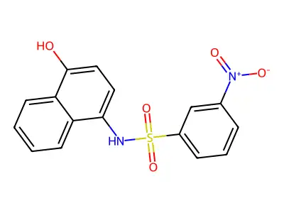 Benzenesulfonamide, N-(4-hydroxy-1-naphthalenyl)-3-nitro- structure