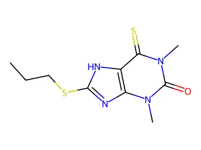 Theophylline, 8-propylthio-6-thio- structure