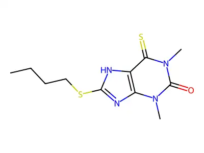 8-Butylthio-6-thiotheophylline structure