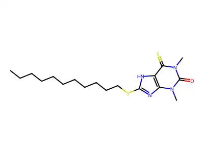 6-Thio-8-(undecylthio)-theophylline structure