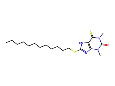 8-(Dodecylthio)-1,3,6,9-tetrahydro-1,3-dimethyl-6-thioxo-2H-purin-2-one structure