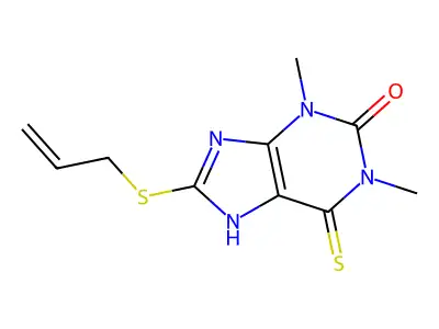 Theophylline, 8-allylthio-6-thio- structure