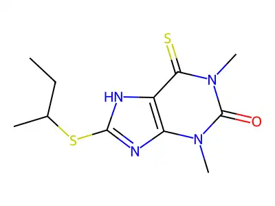 Theophylline, 8-(sec-butylthio)-6-thio- structure