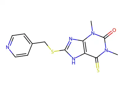Theophylline, 8-(4-pyridylmethyl)thio-6-thio- structure