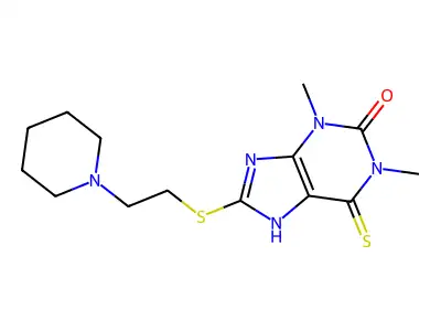 Theophylline, 8-(2-(piperidinoethyl)thio)-6-thio- structure