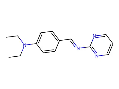 N,N-diethyl-4-(pyrimidin-2-yliminomethyl)aniline structure