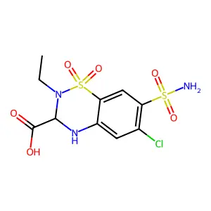 6-chloro-2-ethyl-1,1-dioxo-7-sulfamoyl-3,4-dihydro-1 structure