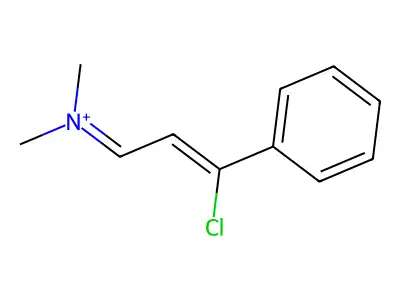 (3-Chloro-3-phenylprop-2-enylidene)-dimethylazanium structure