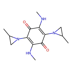 2,5-Bis(methylamino)-3,6-bis(2-methylaziridin-1-yl)cyclohexa-2,5-diene-1,4-dione structure