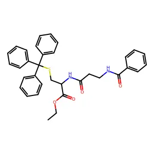Ethyl 2-(3-benzamidopropanoylamino)-3-tritylsulfanylpropanoate structure