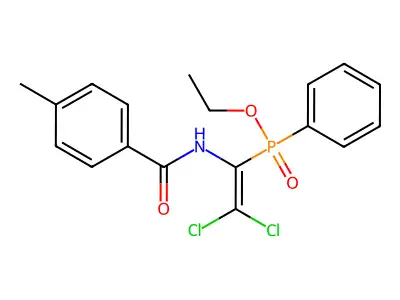 Ethyl (2,2-dichloro-1-(4-methylbenzamido)vinyl)(phenyl)phosphinate structure