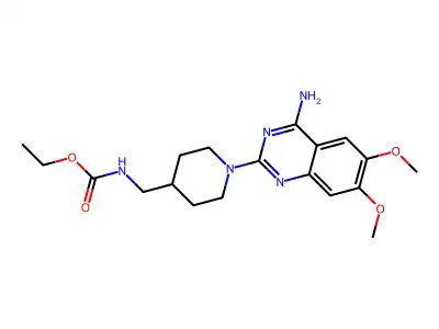 Carbamic acid, ((1-(4-amino-6,7-dimethoxyquinazolin-2-yl)-4-piperidinyl)methyl)-, ethyl ester structure