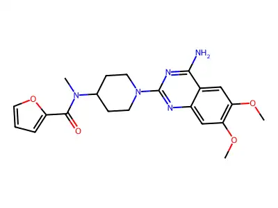 2-Furancarboxamide, N-(1-(4-amino-6,7-dimethoxyquinazolin-2-yl)-4-piperidinyl)-N-methyl- structure