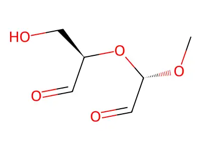 (2R)-3-hydroxy-2-[(1S)-1-methoxy-2-oxoethoxy]propanal structure