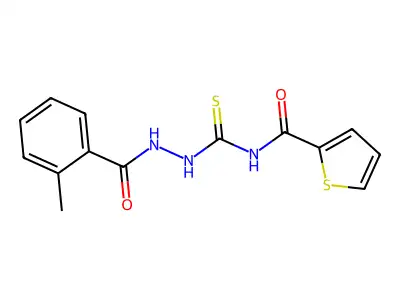 N-[[(2-methylbenzoyl)amino]carbamothioyl]thiophene-2-carboxamide structure