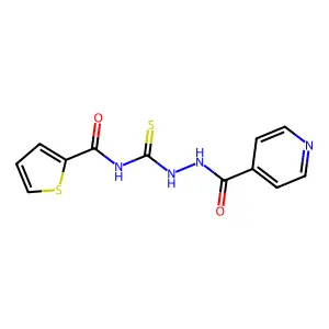 4-Pyridinecarboxylic acid, 2-[[(2-thienylcarbonyl)amino]thioxomethyl]hydrazide structure