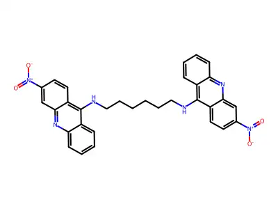 1,6-Hexanediamine, N,N'-bis(3-nitro-9-acridinyl)- structure
