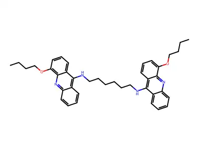 1,6-Hexanediamine, N,N'-bis(4-butoxy-9-acridinyl)- structure